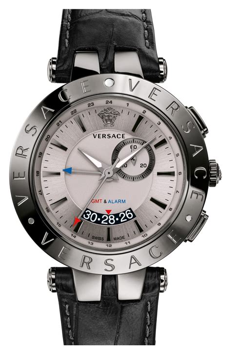 versace watch men's leather strap|Versace watch replacement parts.